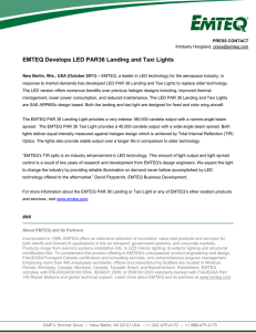 EMTEQ Develops LED PAR 36 Landing and Taxi Lights