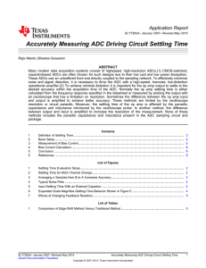 Accurately measuring ADC driving-circuit settling time (Rev. A) PDF