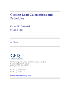 Cooling Load Calculations and Principles