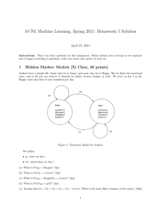 10-701 Machine Learning, Spring 2011: Homework 5 Solution