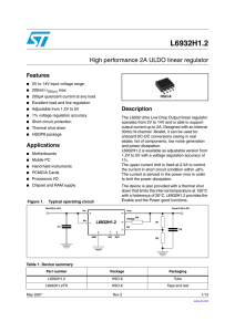 High performance 2A ULDO linear regulator