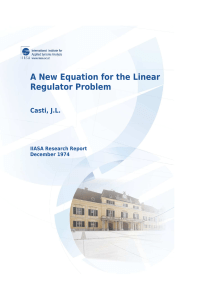 A New Equation for the Linear Regulator Problem