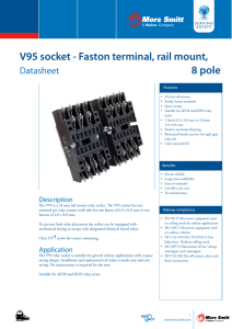 V95 socket - Faston terminal, rail mount, 8 pole