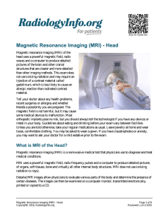 Magnetic Resonance Imaging (MRI) - Head