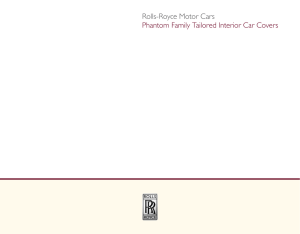 Rolls-Royce Motor Cars Phantom Family Tailored Interior Car Covers