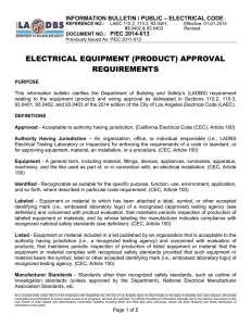 electrical equipment (product) approval requirements