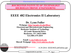 EEEE 482 Lab Outline - RIT - Rochester Institute of Technology
