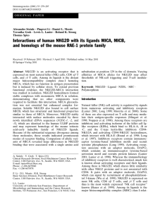Interactions of human NKG2D with its ligands MICA, MICB, and