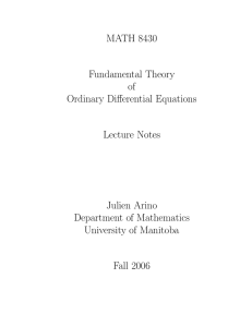 MATH 8430 Fundamental Theory of Ordinary Differential Equations