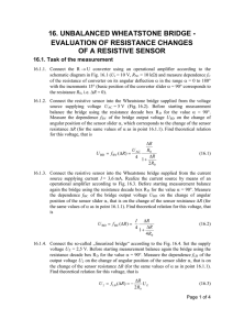 16. UNBALANCED WHEATSTONE BRIDGE