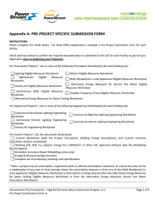 Appendix A: PRE-PROJECT SPECIFIC SUBMISSION FORM
