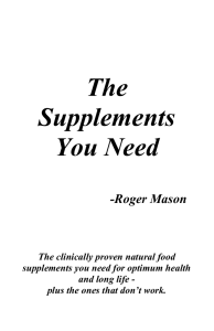 The Supplements You Need