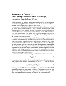 Supplement to Chapter 22: Stress-Energy Tensor for Short
