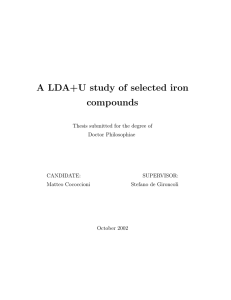 A LDA+U study of selected iron compounds