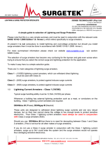 Lightning Current Arresters – Class 1 (10/350)