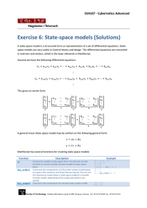 Exercise 6: State-space models (Solutions)