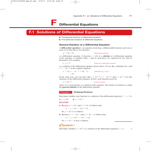 F.1 Solutions of Differential Equations