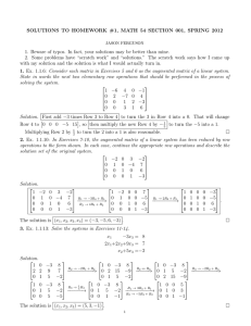 SOLUTIONS TO HOMEWORK #1, MATH 54 SECTION 001, SPRING