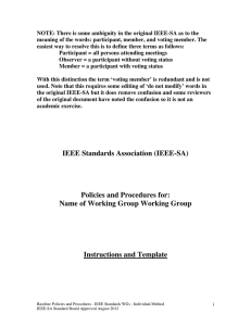 IEEE Standards Association (IEEE-SA) Policies and Procedures for