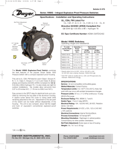 DWYER INSTRUMENTS, INC. Series 1950G – Integral Explosion