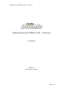 Tablet Devices for Offline CAPI - Overview