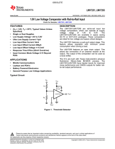 LMV7251/LMV7255 1.8V Low Voltage Comparator with Rail-to