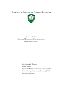 Electrical Measurement and Instrumentation