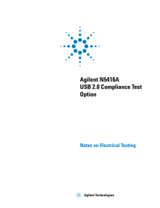 N5416A USB 2.0 Compliance Test Option, Notes on