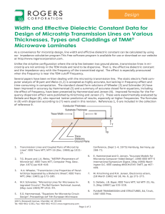 Width and Effective Design Data for Microstrip Transmission Lines of