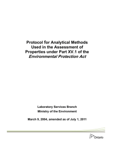 Protocol for Analytical Methods Used in the