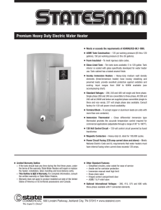 Premium Heavy Duty Electric Water Heater