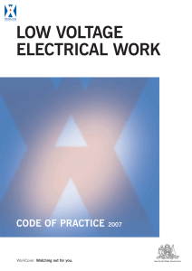 Low Voltage Electrical Work: Code of Practice