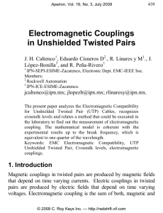 Electromagnetic Couplings in Unshielded Twisted Pairs