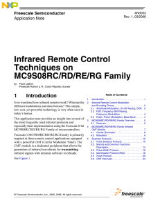 Infrared Remote Control Techniques on MC9S08RC/RD/RE/RG