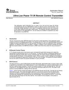 Ultra-Low Power TV IR Remote Control