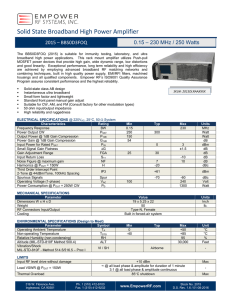 Solid State Broadband High Power Amplifier