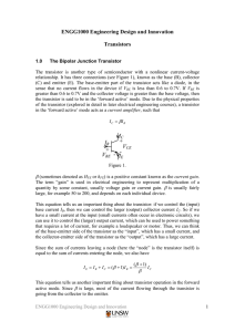 IB IC IE + - ENGG1000 Engineering Design and Innovation