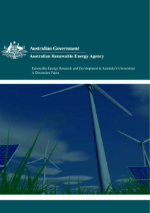 Renewable Energy Research and Development in Australia`s