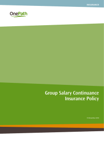 Group Salary Continuance Insurance Policy