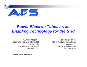 Power Electron Tubes as an Enabling Technology for the Grid
