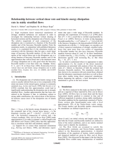Relationship between vertical shear rate and kinetic energy