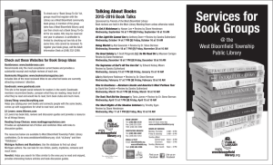 Services for Book Groups - West Bloomfield Township Public Library