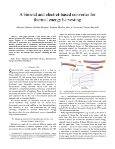 A bimetal and electret-based converter for thermal energy