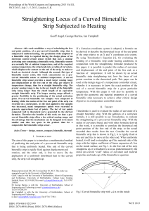 Straightening Locus of a Curved Bimetallic Strip Subjected