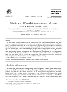 Effectiveness of PowerPoint presentations in lectures