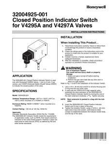 32004925-001 Closed Position Indicator Switch for