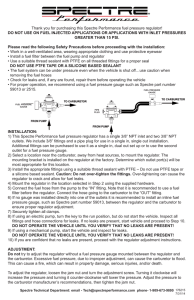 Thank you for purchasing this Spectre Performance fuel pressure