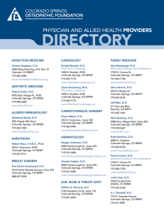directory - Colorado Springs Osteopathic Foundation