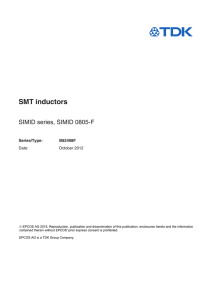 SMT inductors, SIMID series, SIMID 0805-F, B82498F