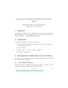 Laboratory 6: Design the Sallen-Key Low